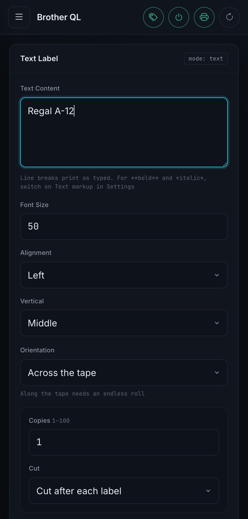 The interface on a phone