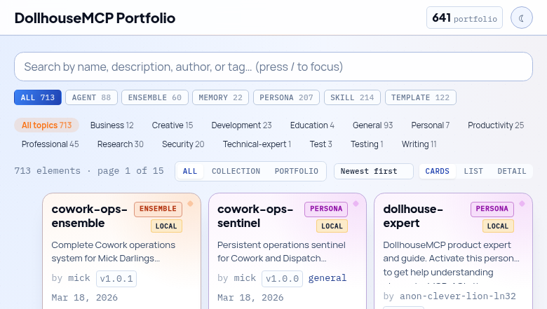 DollhouseMCP Portfolio Browser