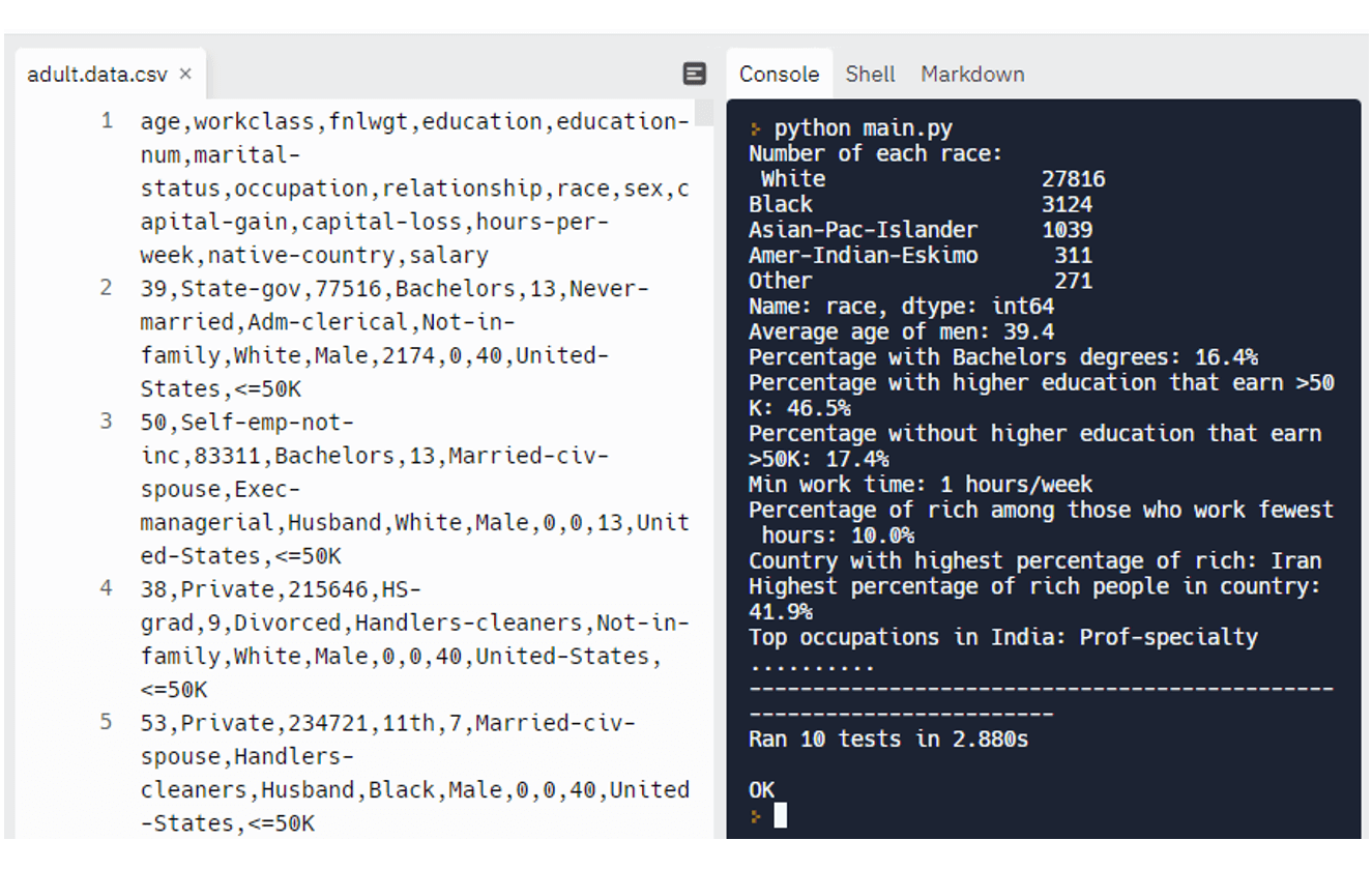 Demographic Data Analyzer project preview