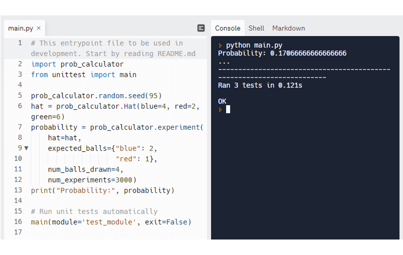 Probability Calculator project preview