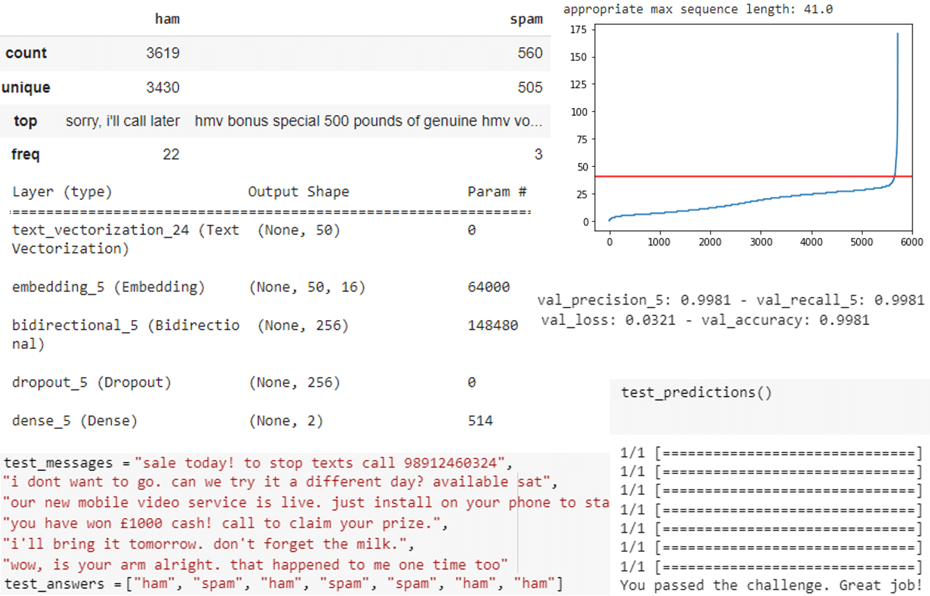 RNN SMS Text Classifier project preview