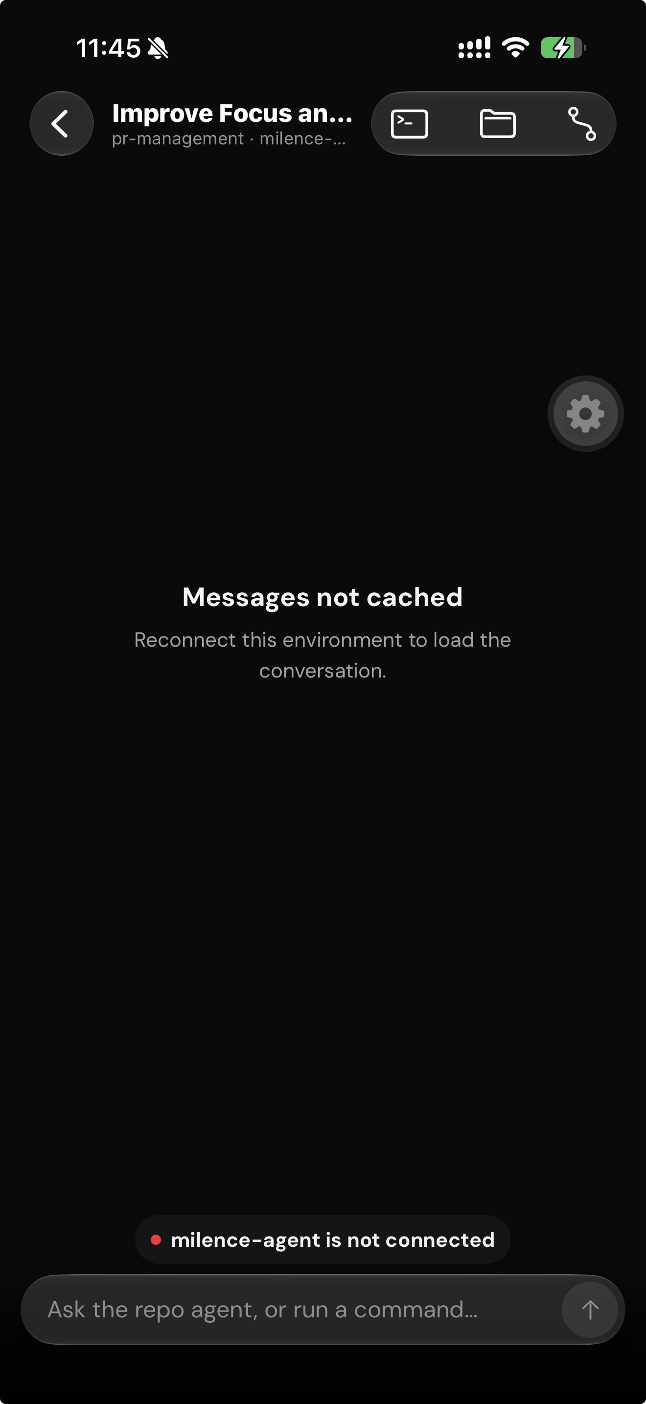 Red not-connected composer pill before activation