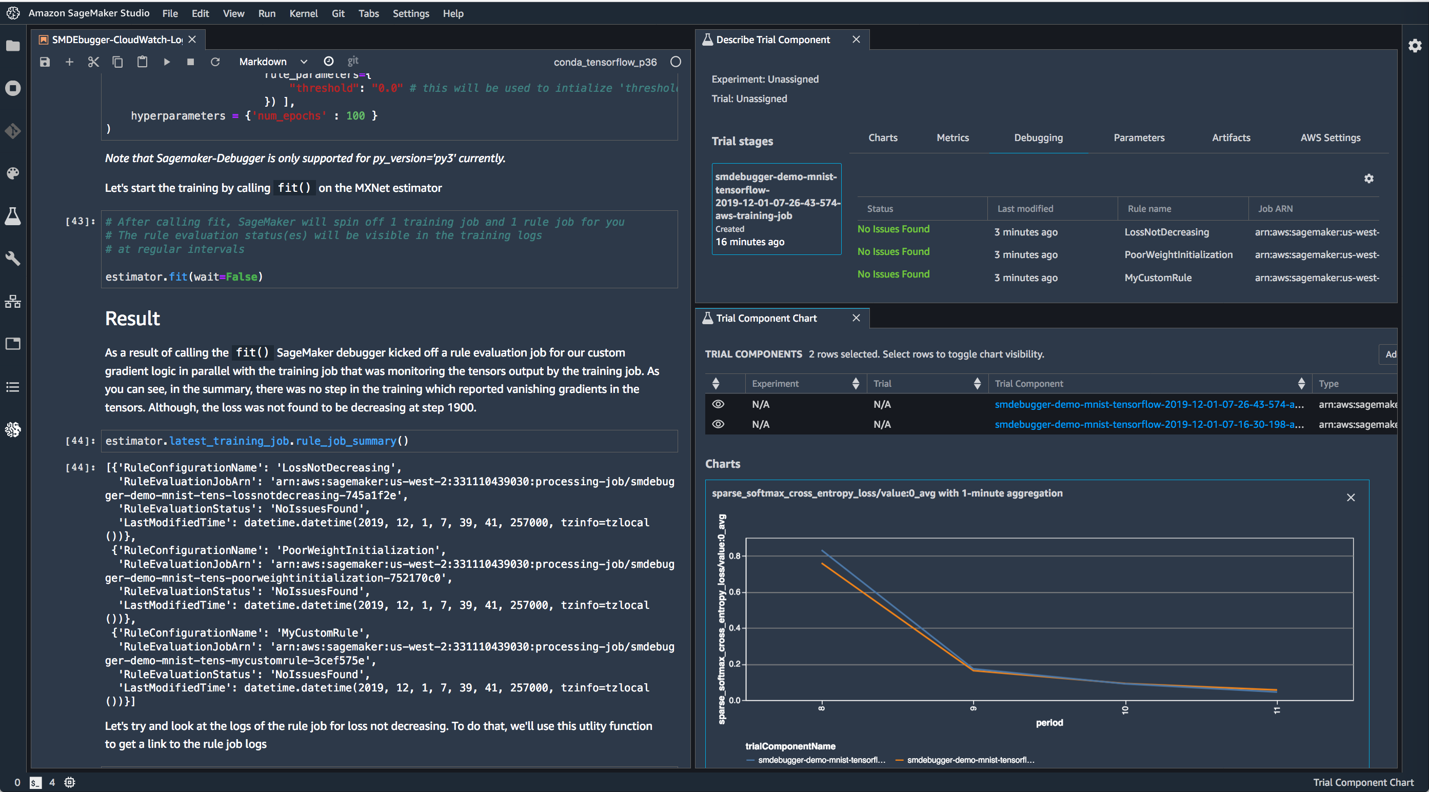 Debugger TensorFlow Visualization Example