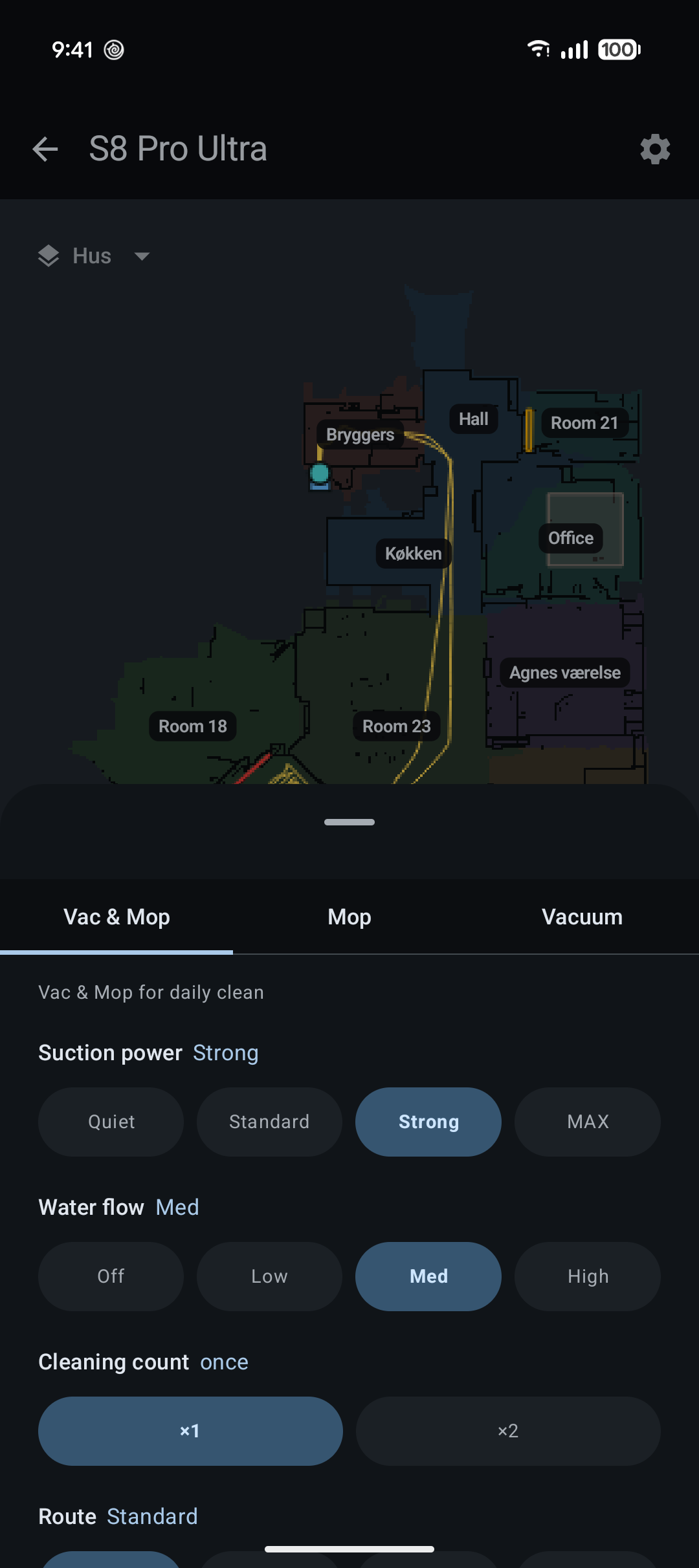 Cleaning modes