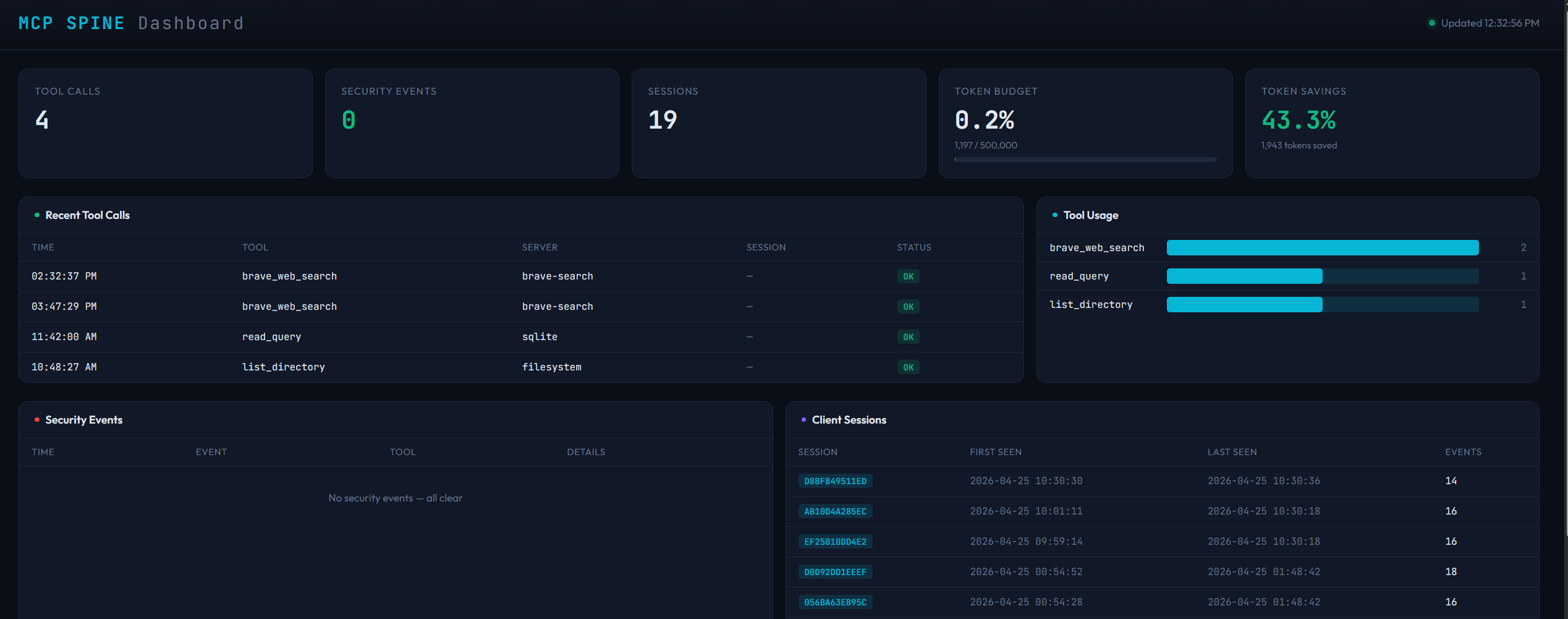 MCP Spine Web Dashboard