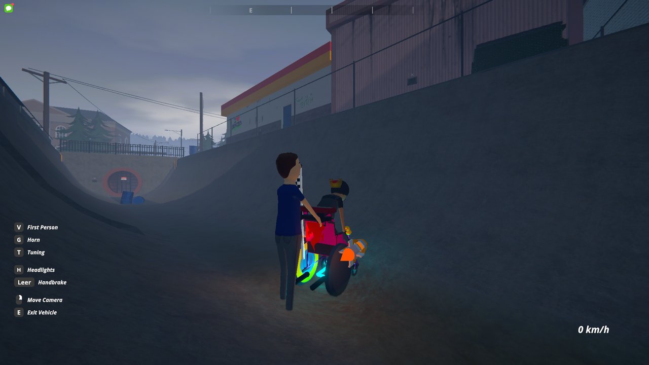 A friend pushing the chair in co-op