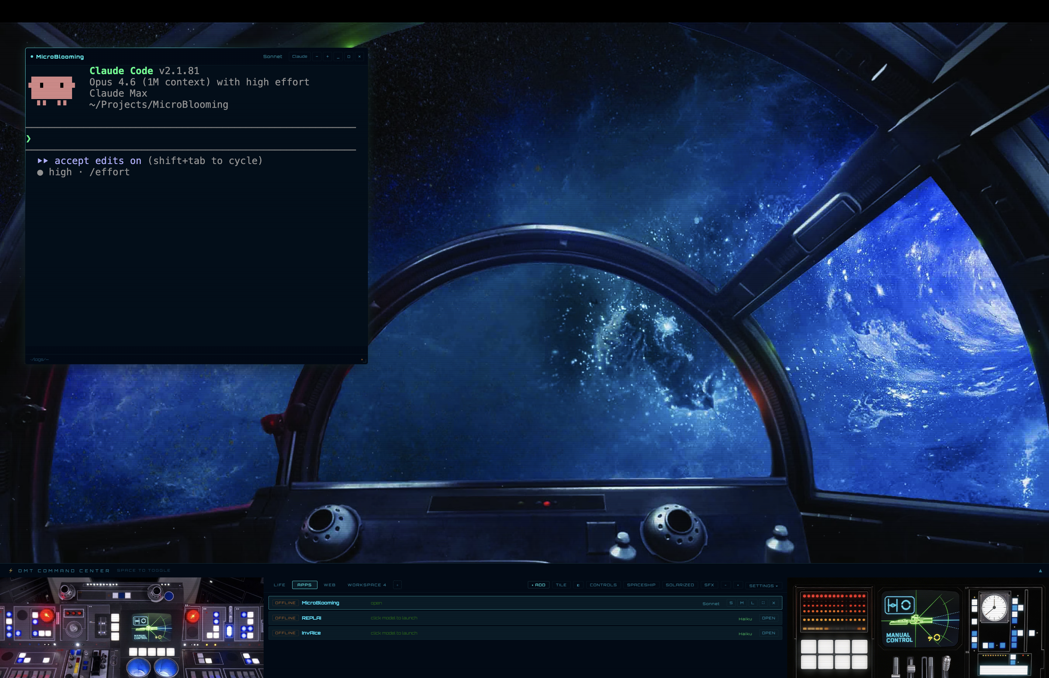 Doors Mega Terminal, Cyan Cockpit theme