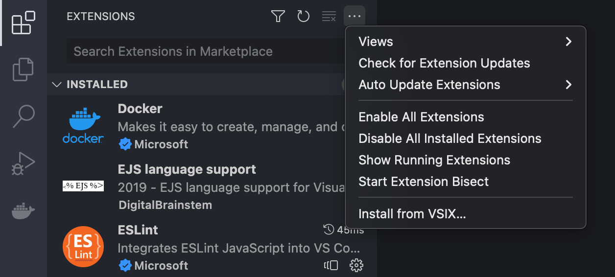 VS Code Install Extension