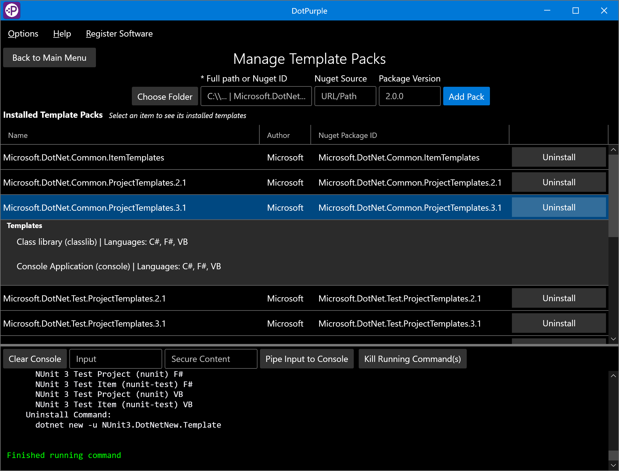 Manage templates