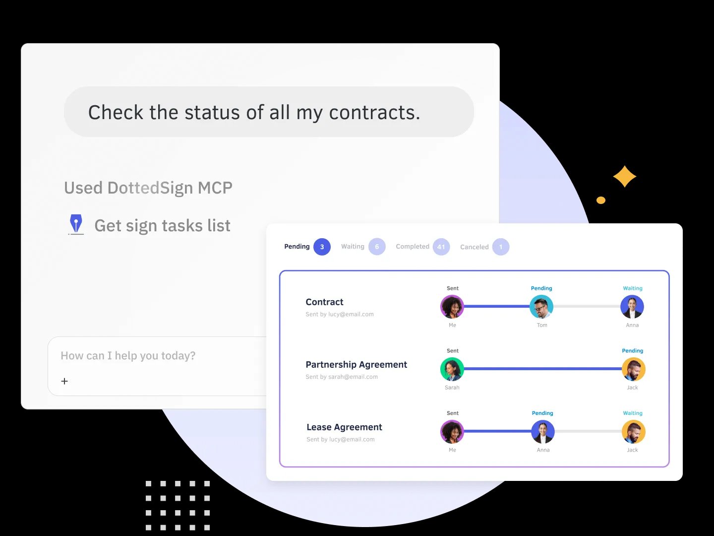 Track the real-time status of all contracts