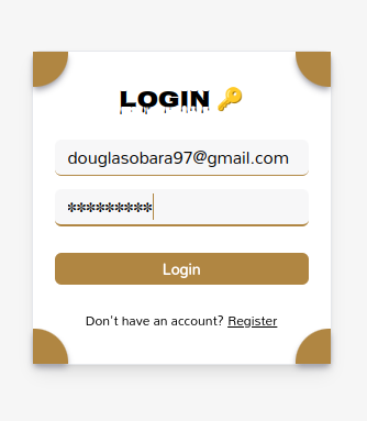 login form screenshot