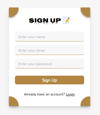 signup form screenshot