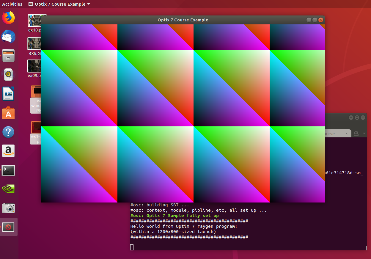 Same Raygen example, in GLFL Window (Linux)
