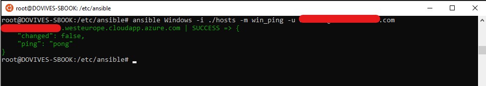 ANSIBLE Ping Windows