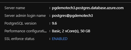 Azure PostgreSQL DB Configuration