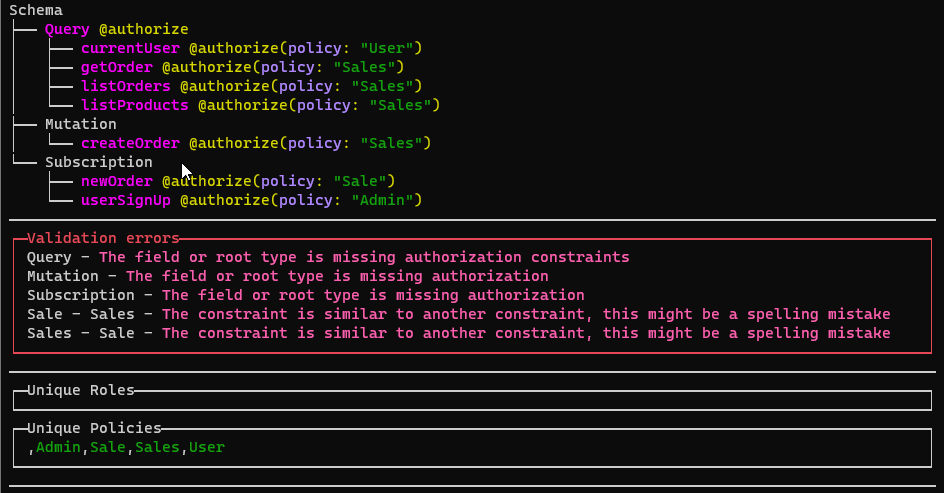 Output when downloading sdl from a URL. Using the validations and unique-constraints option.