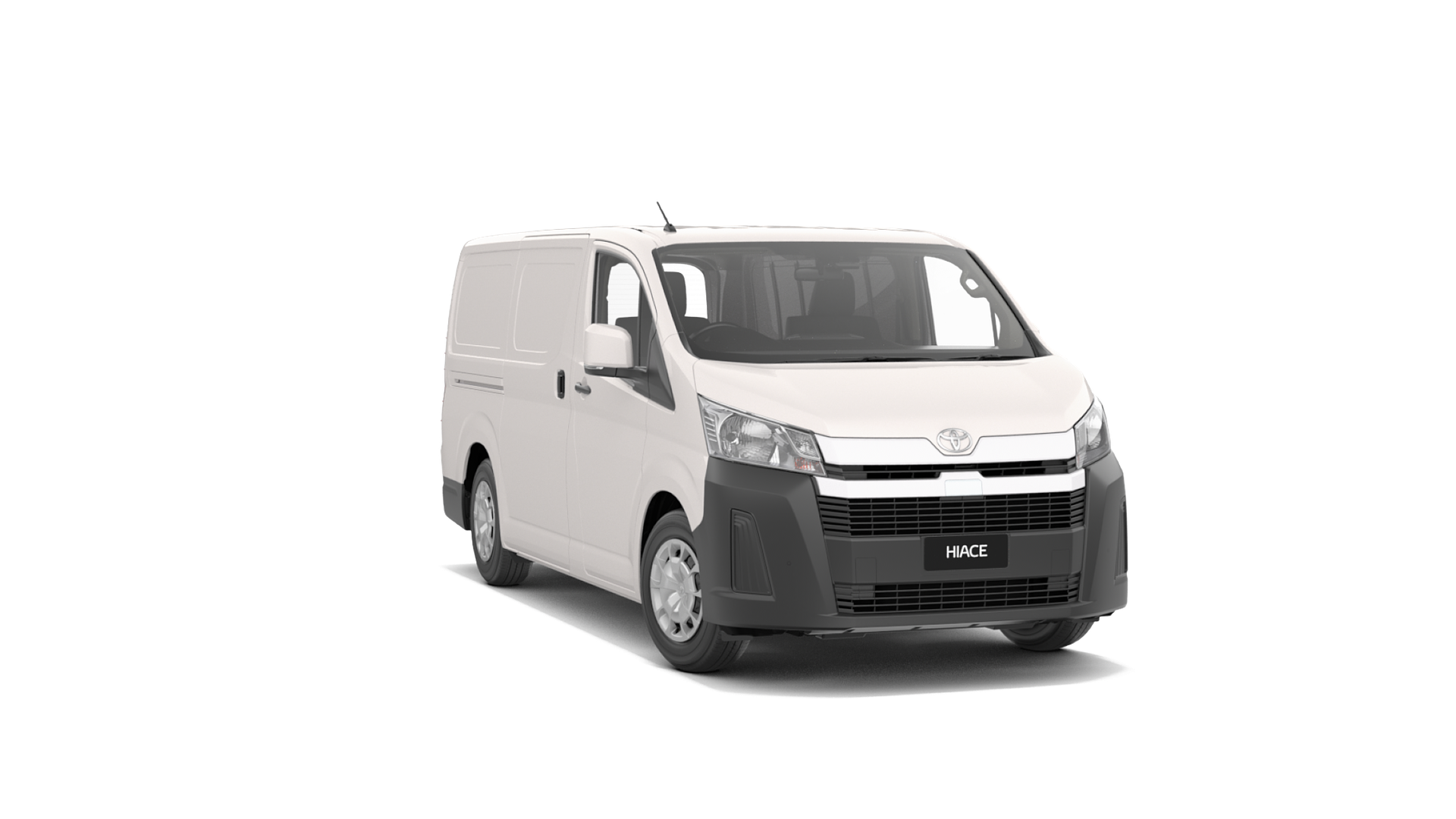 White Toyota HiAce van