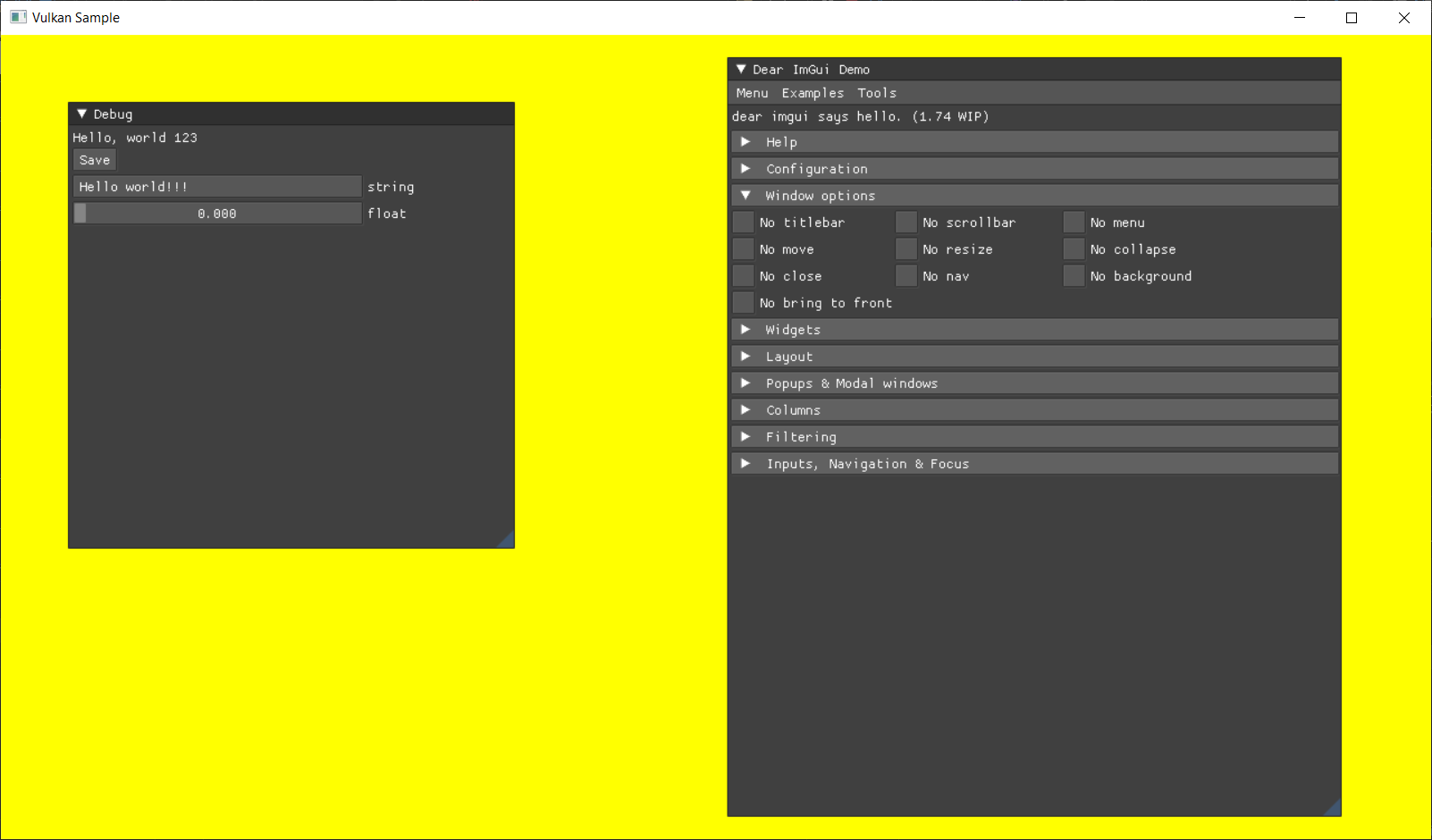 Image of the ImGUI sample