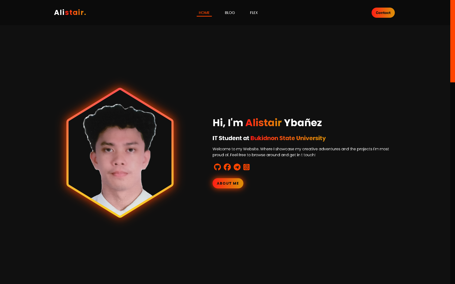Portfolio Website Hero Screenshot