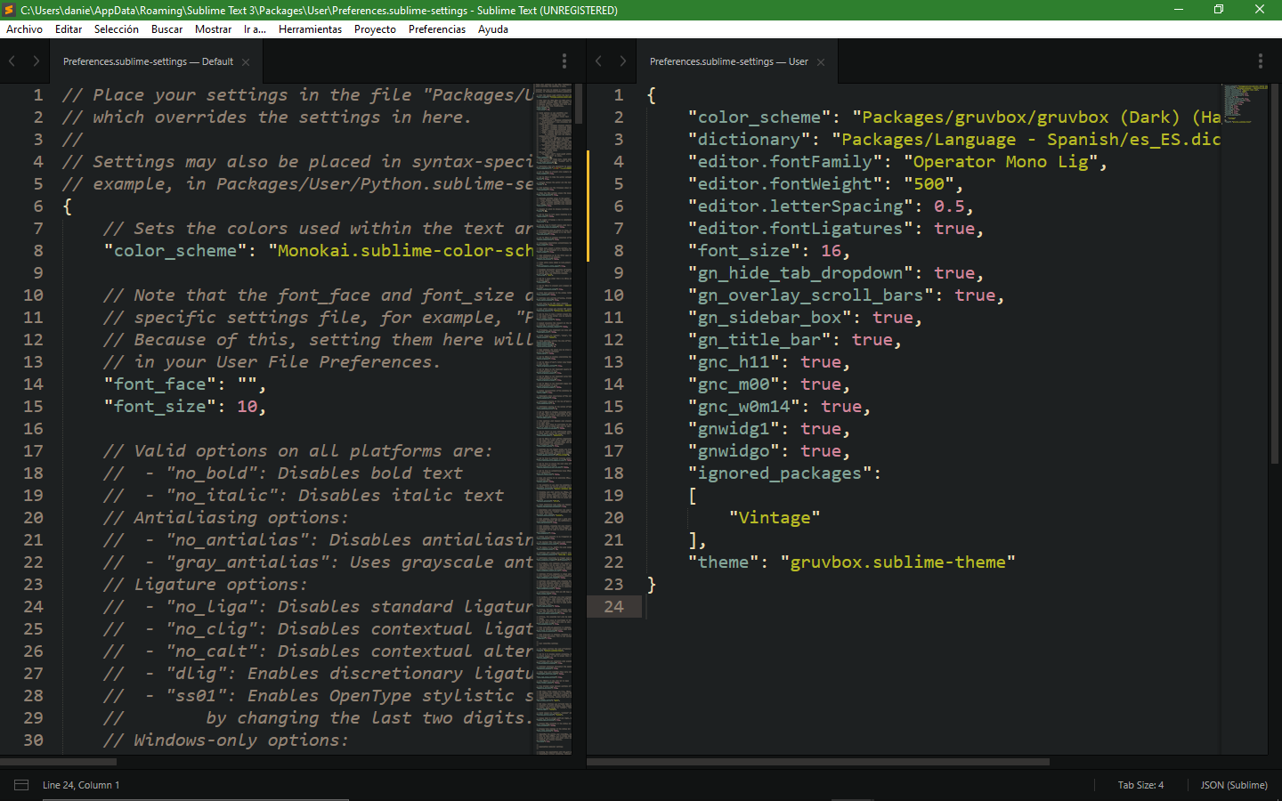 Sublime Text 3 Con Operator Mono Lig