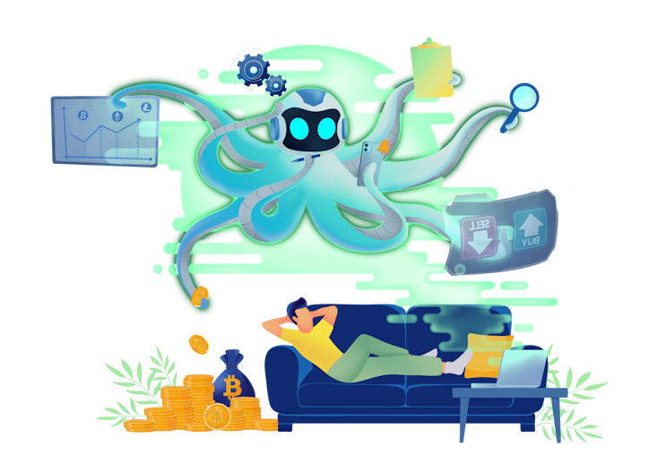 Octobot automating trades of its user while the user is relaxing on his couch