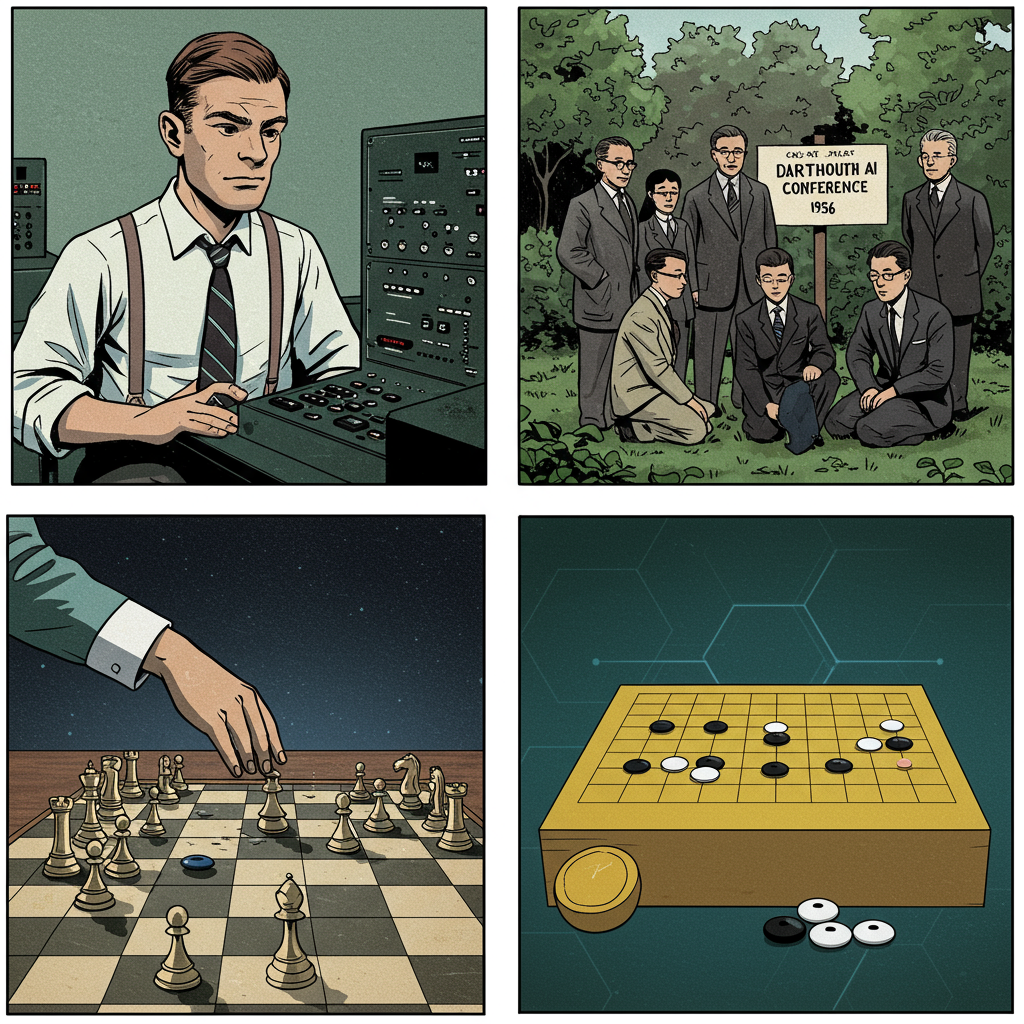 Image illustrant l'histoire de l'IA