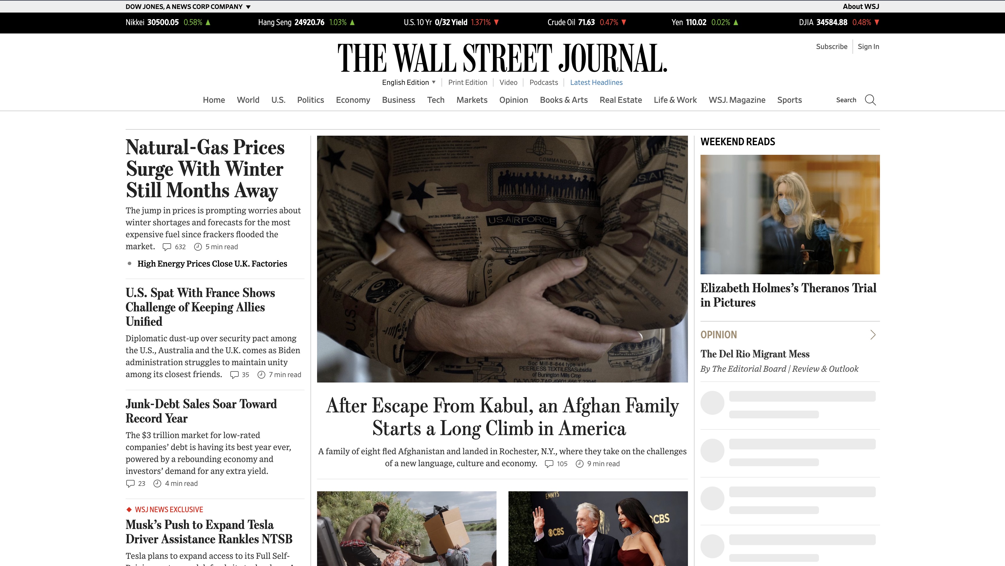 WSJ layout sample