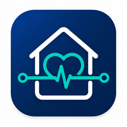 DigiLifeline-logo: een huis met een hartslag