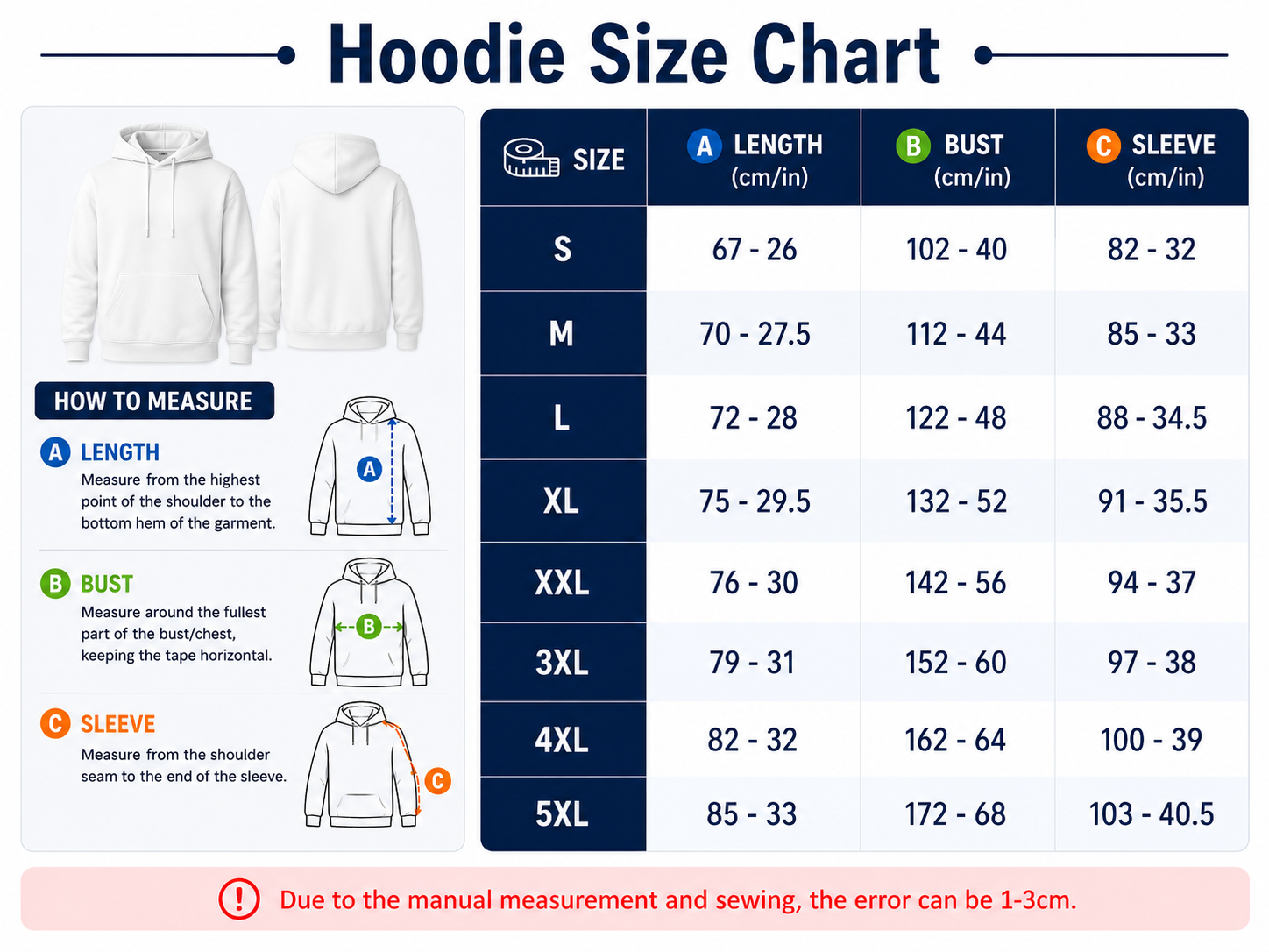 Arizona Cardinals size chart