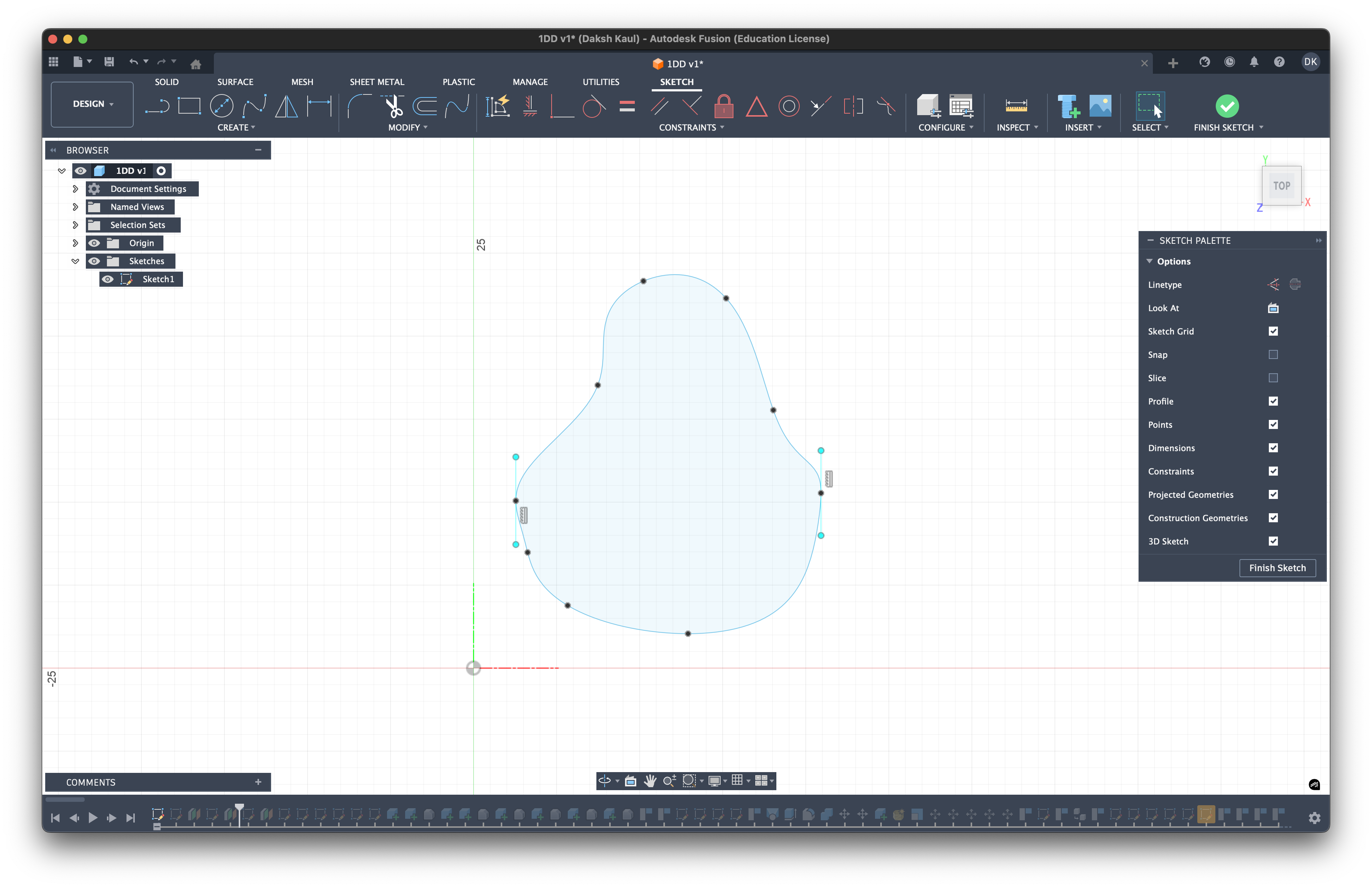 Shell Design Outermost Sketch