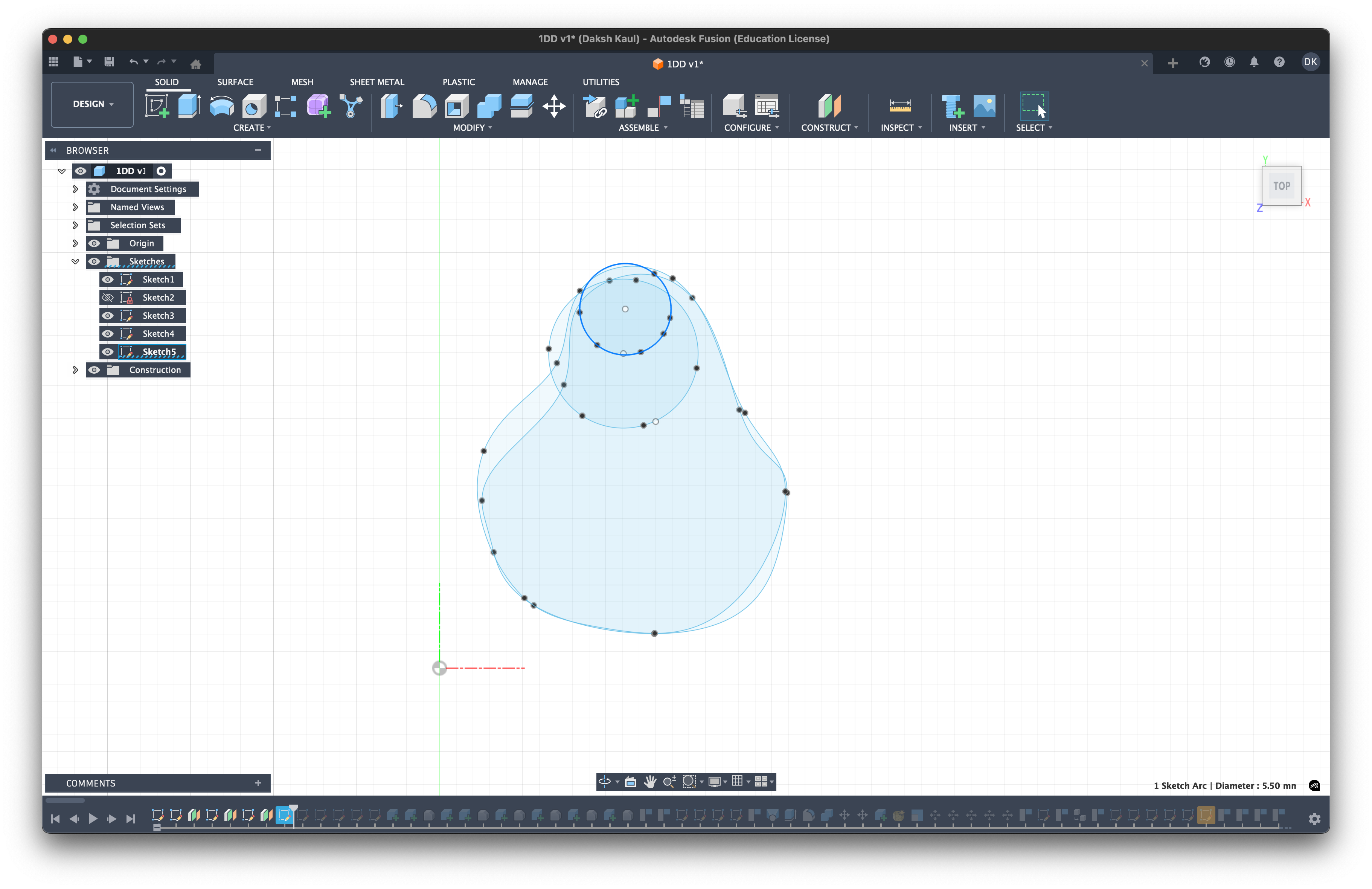 Shell Design Nozzle Tip Sketch