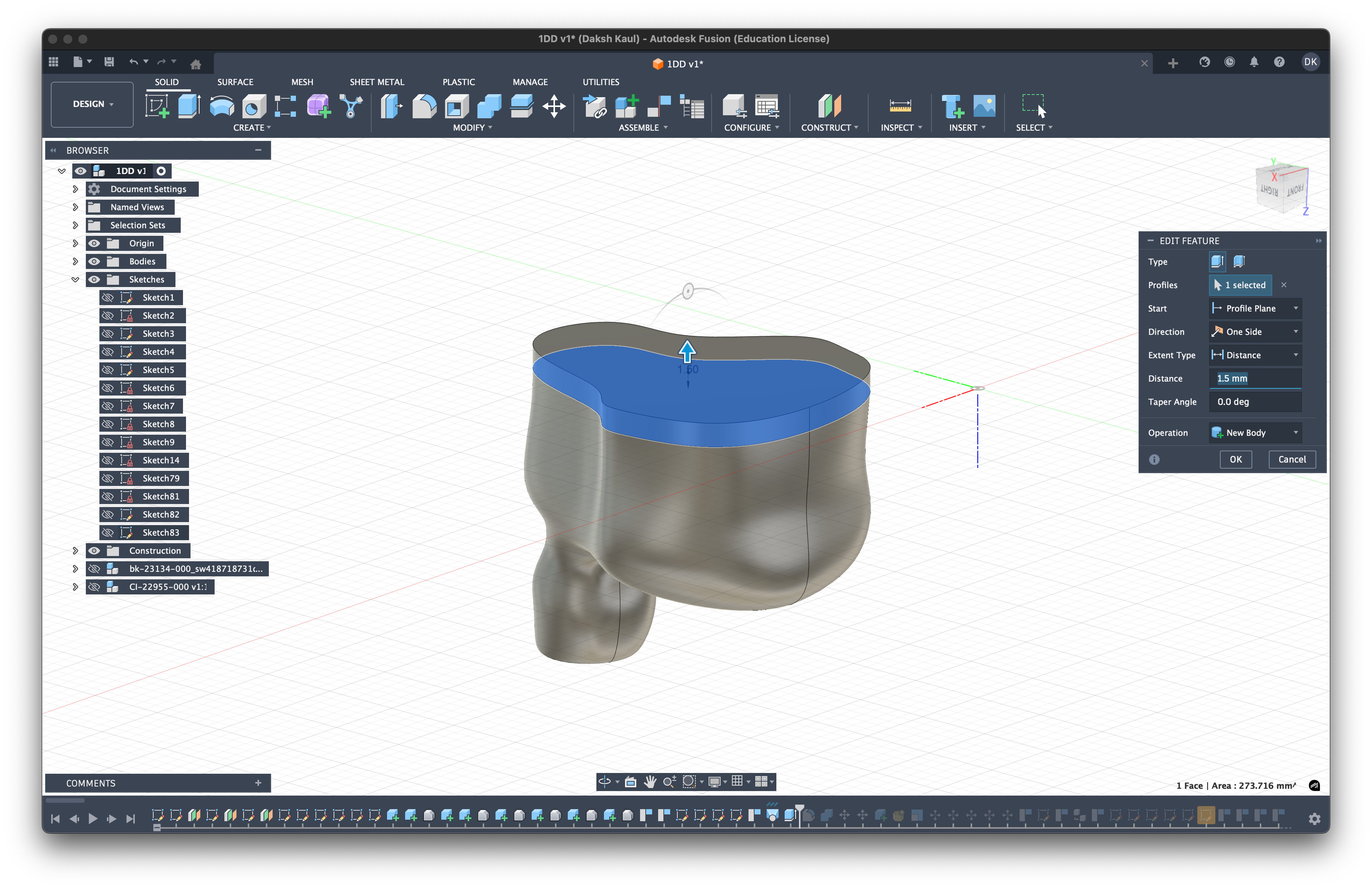 Shell Design Cap Extrusion