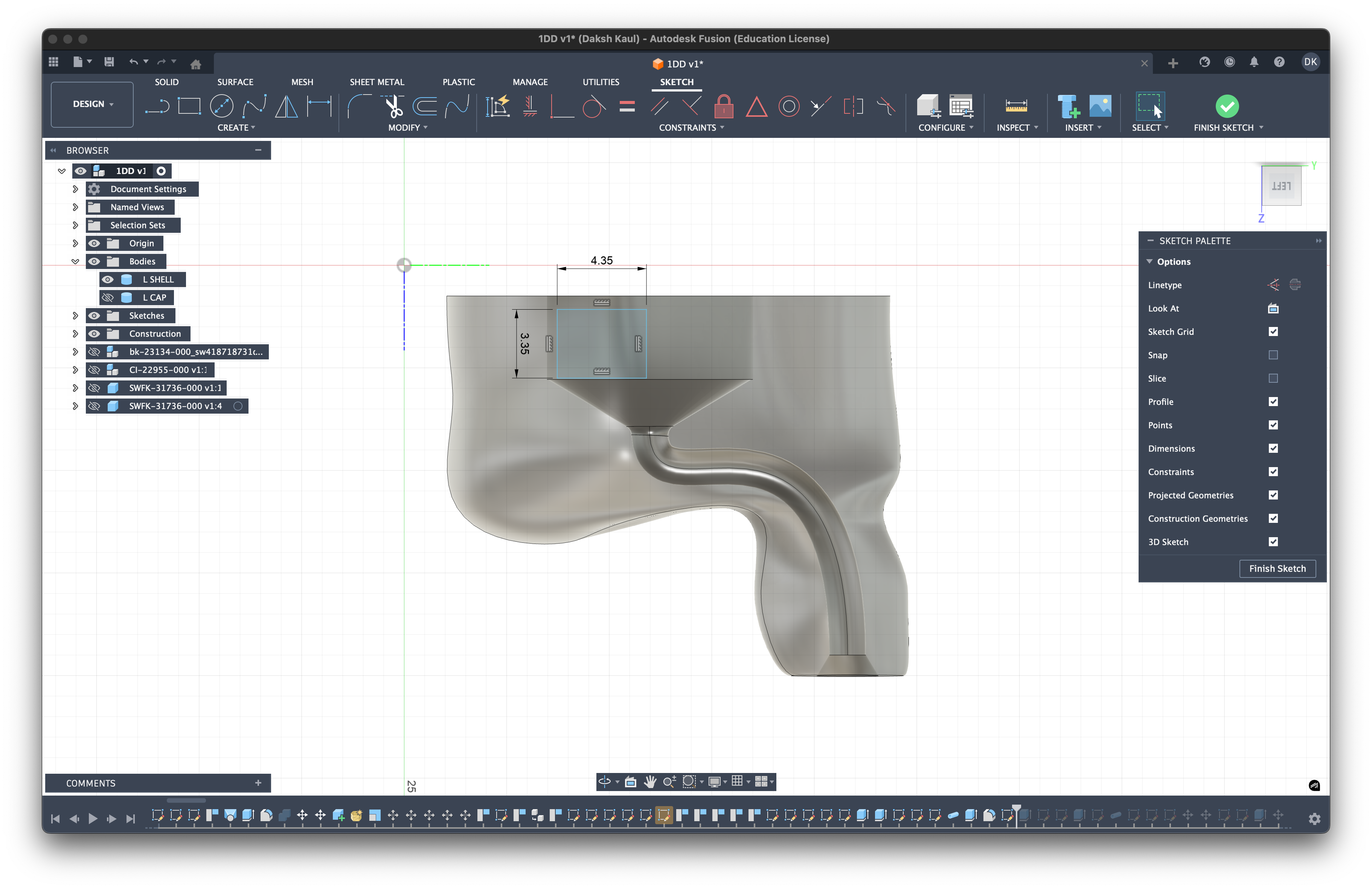 Shell Design Connector Cutout