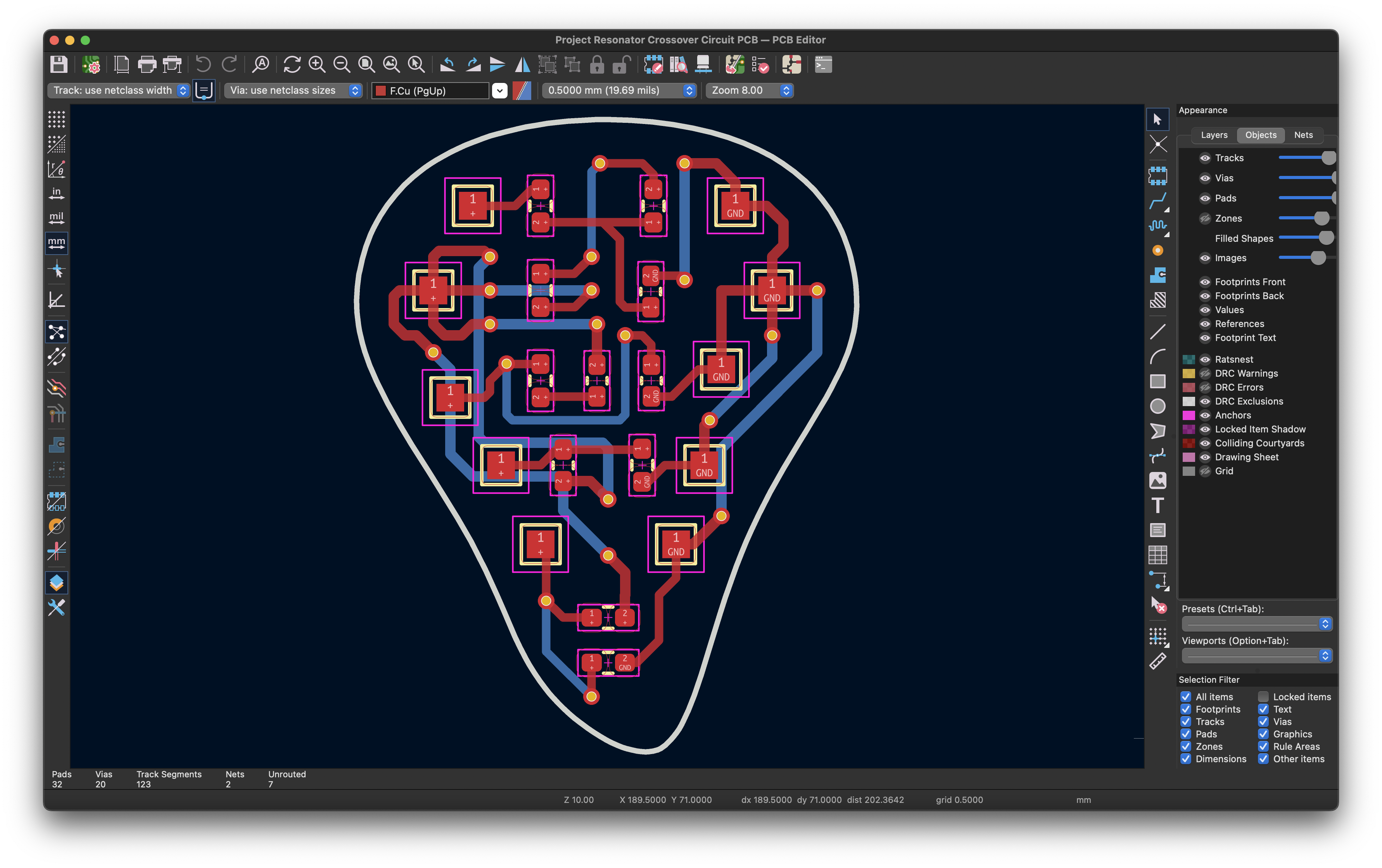 Project Resonator Crossover Routing Top and Bottom