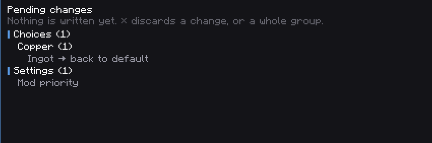 Pending changes