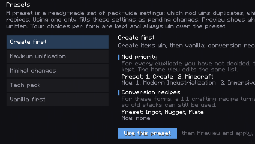 Presets