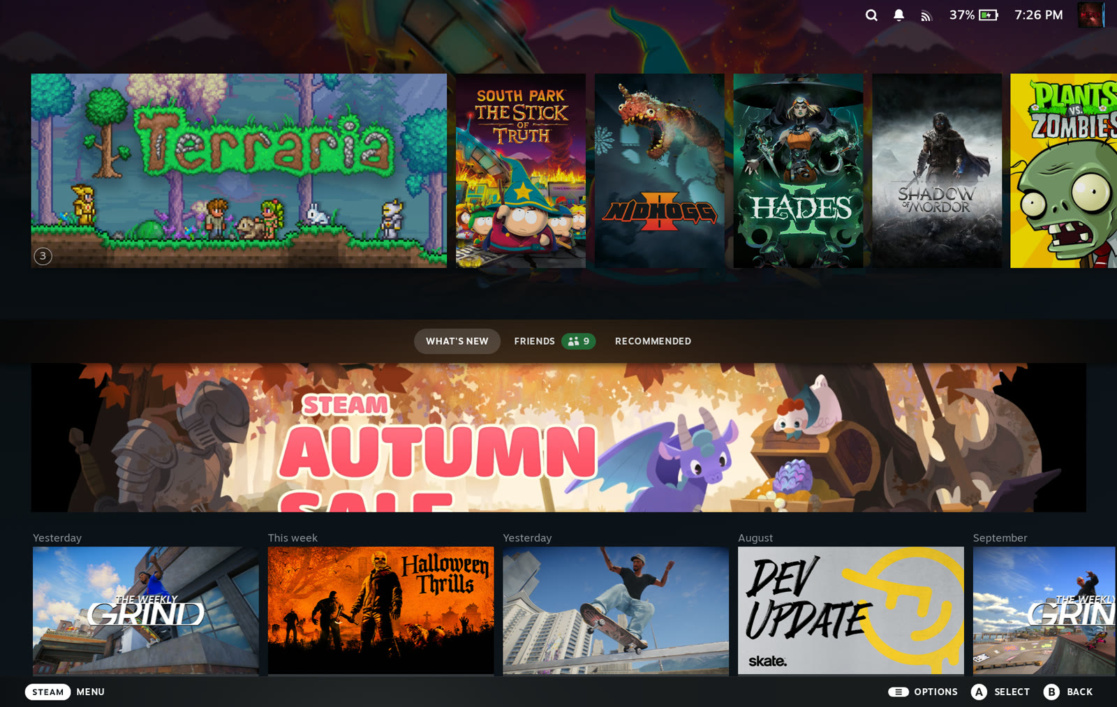 Steam resized to the folded cover screen