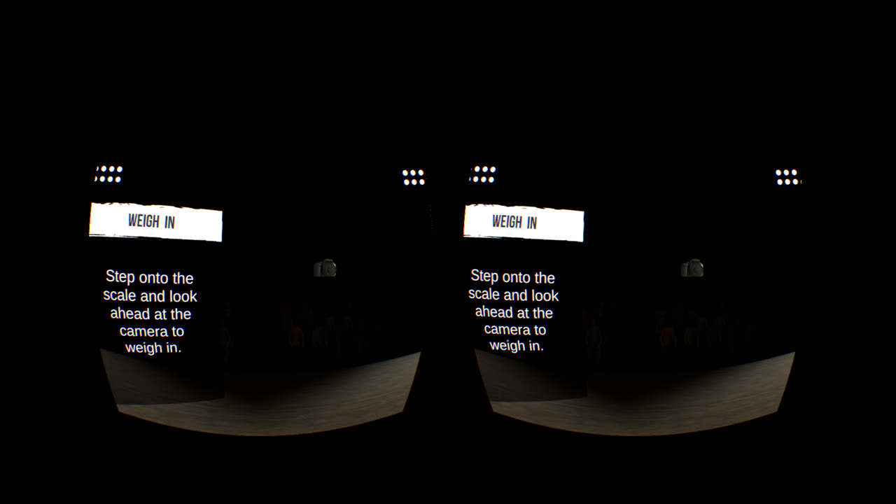 The Thrill of the Fight's weigh-in scene in Cardboard VR mode