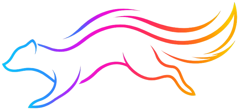 Sable logo — a running sable drawn in flowing gradient brush strokes