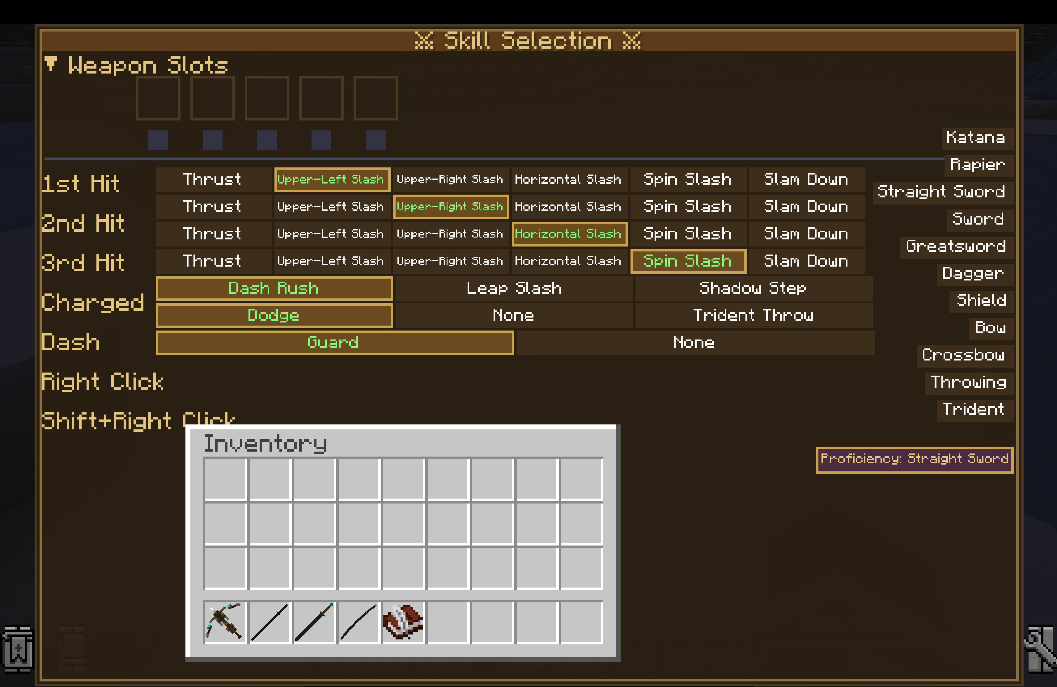Skill Selection 画面 / Skill Selection screen