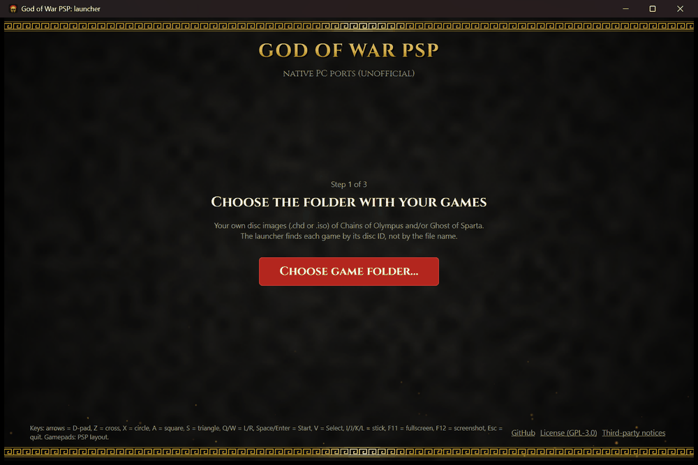 Welcome screen