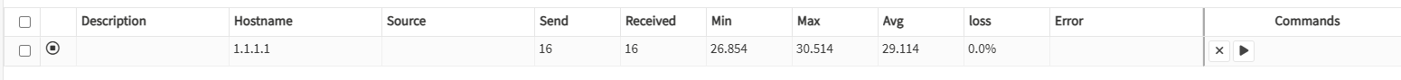 OPNsense Ping 診斷顯示送往 1.1.1.1 的封包全部收到回覆
