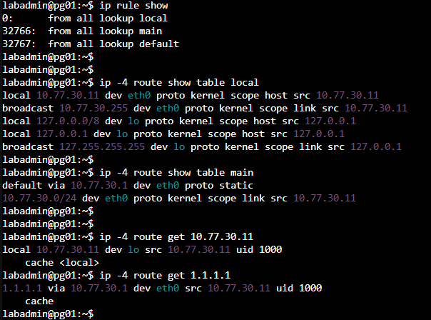 Linux 使用 ip rule 與不同路由表查詢本機及外部目的位址