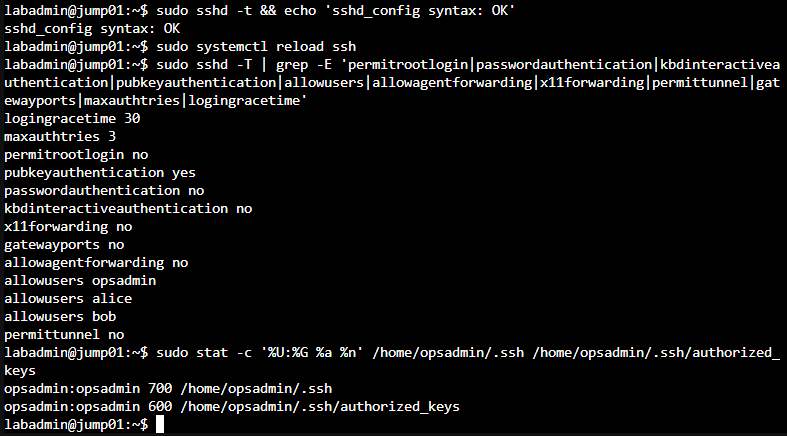 OpenSSH 有效設定與 opsadmin SSH 目錄權限