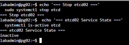 非領導者 etcd02 的服務已停止