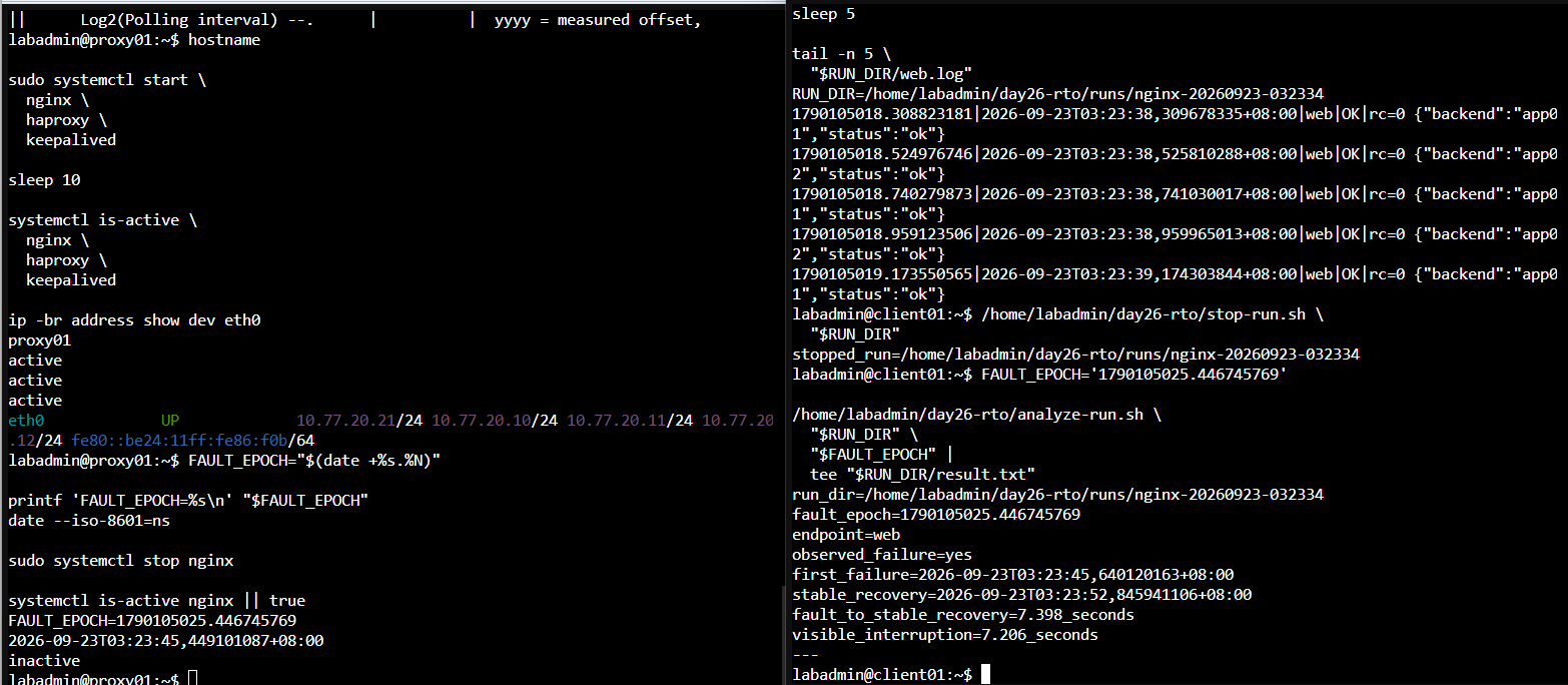 Nginx 停止後 Web VIP 的高頻探測與自動時間分析