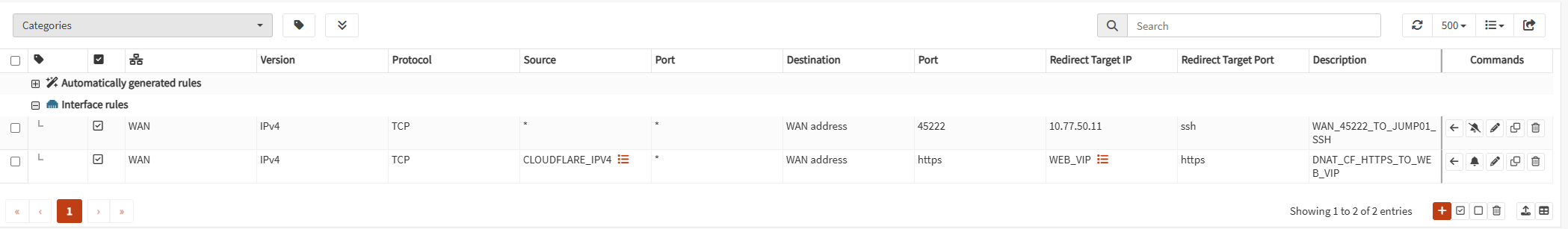 OPNsense Destination NAT 將 Cloudflare HTTPS 轉向 Web VIP