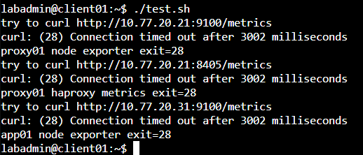 client01 連入受限制的 Metrics Port 時逾時
