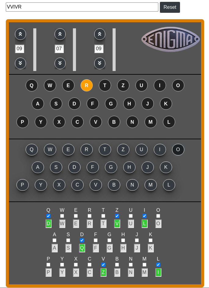 The Enigma JS app