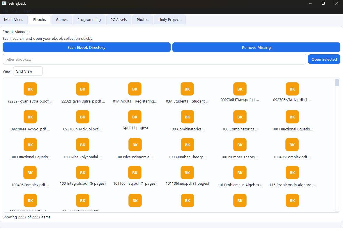 Programming manager in grid view